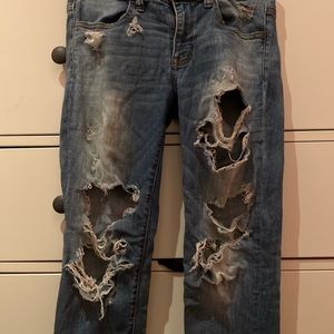 super distressed jeans